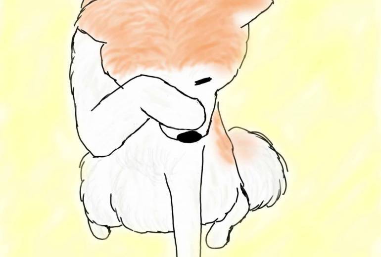 ねむねむ秋田犬（赤毛）