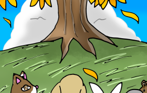 木に咲くひまわり - ましゅまろまかろん