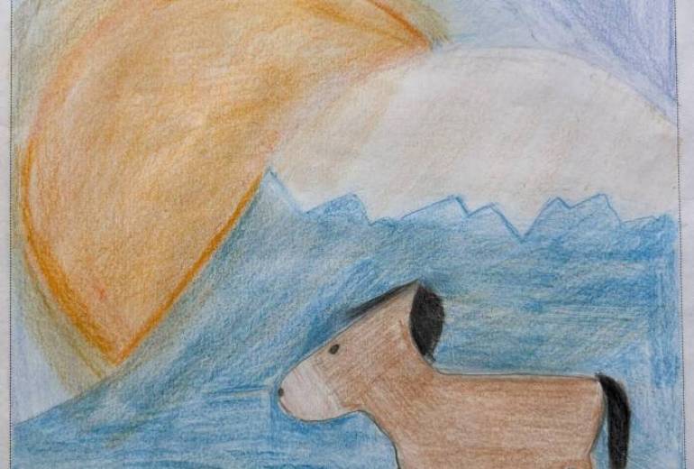 富士山と馬と日の出