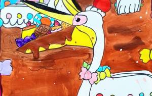 お菓子が浮かぶチョコレートの湖 - ましゅまろまかろん