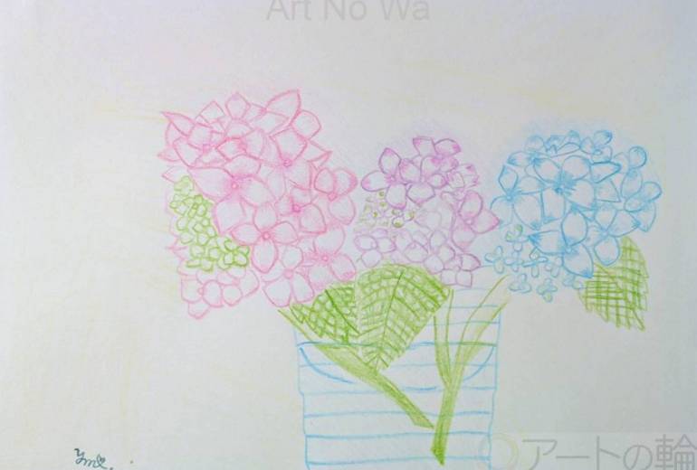 涼しげなあじさい