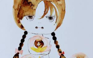 薔薇？を抱いた女の子  色味弄った - ぴぴ 