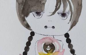 薔薇？を抱いた女の子アップ - ぴぴ 