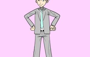 仁王立ちをする男 - 金垣魯文 