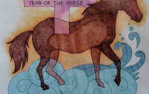 2026年午年年賀状デザイン - ネットスクウェアNET年賀状 ✕ 障がい者アート協会【2026年午年年賀状】 NS2026 