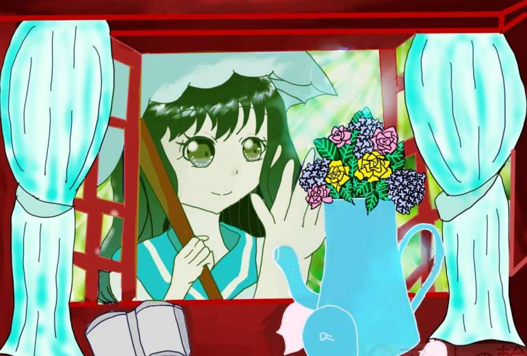 雨上がりの庭に