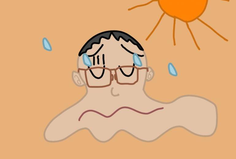 暑くて溶けそうな自分
