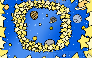 宇宙を潜り抜けるリング - ましゅまろまかろん
