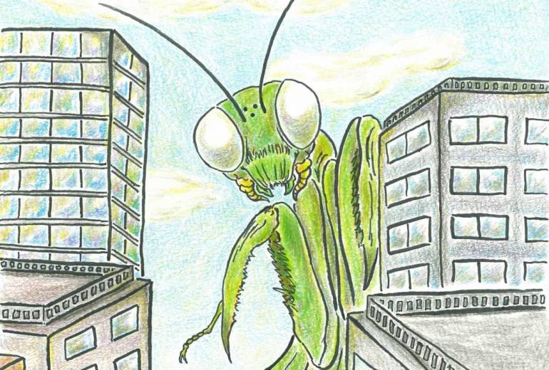 カマキリ、怪獣になる