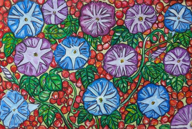 朝顔とジューンベリー