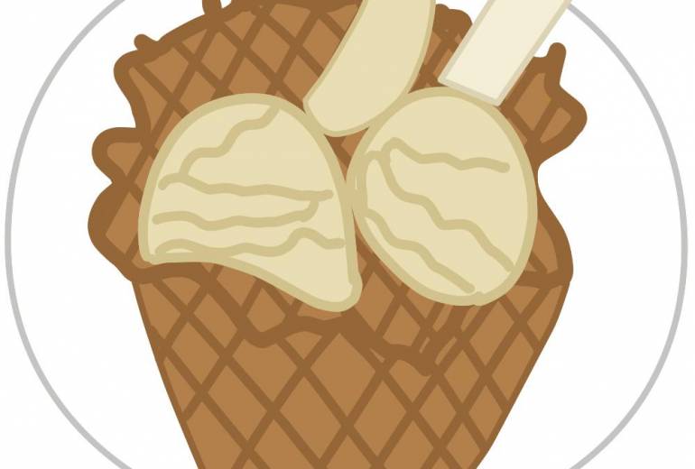 ワッフルボウルバニラアイス