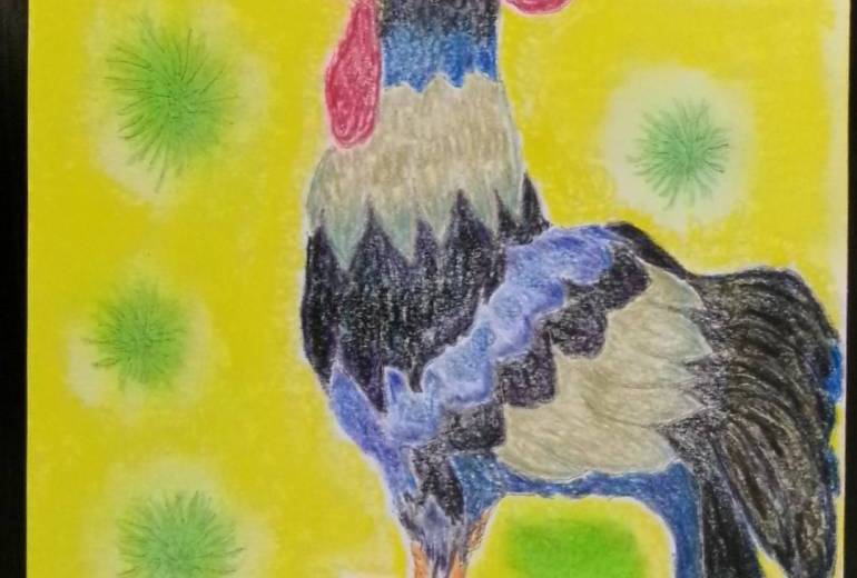 青栗の素形を見守る鶏の声