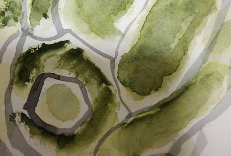 ピーマン　絵手紙　顔彩　野菜