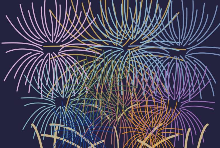 レインボー花火