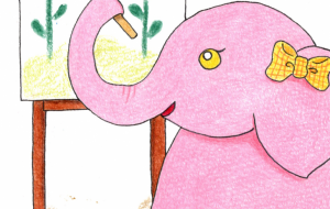 絵を描くゾウ - はるな 