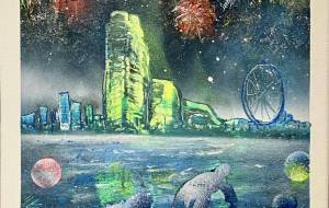 みらい都市と海の生命 - 光るアートmyo 