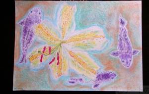 奥に鯉さぞ息ひとぞ招き小百合花 - 明紅葉