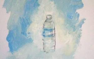 ラフアート、青空ペットボトル夏空!入道雲 - 真鍋哲地