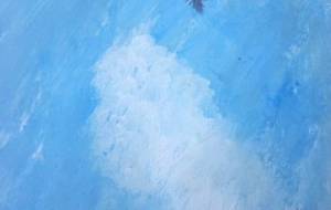 母さん夏空入道雲の向こう側（デッサン&色彩アート） - 真鍋哲地 