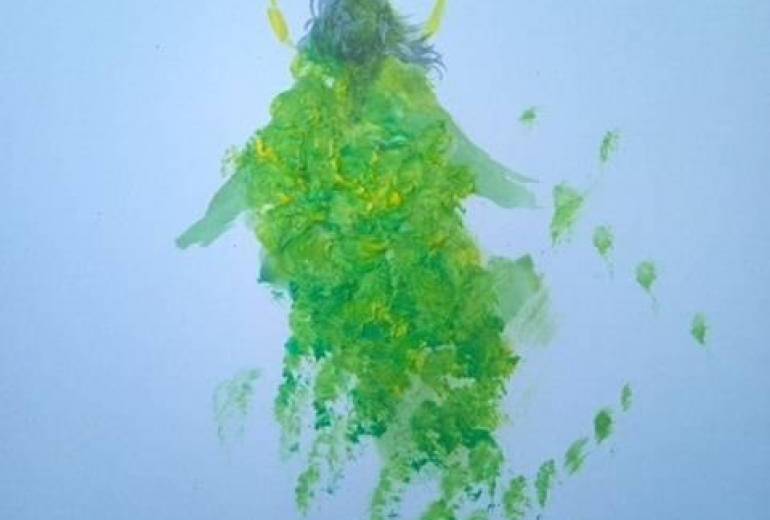 自然神イエス、全ての自然や命を司る、（オーガニックラフアート）