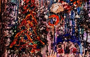 真夏のクリスマス、クレヨン画 - 久保田　俊 