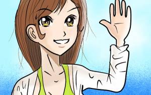 水着の女性 - 金垣魯文 