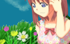 花と女の子 - みけポン 