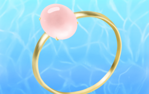 ローズクォーツのリング - 桜雪 