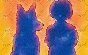 夕日に染まる後ろ姿といちばん星 - 聖羽SEIHA 