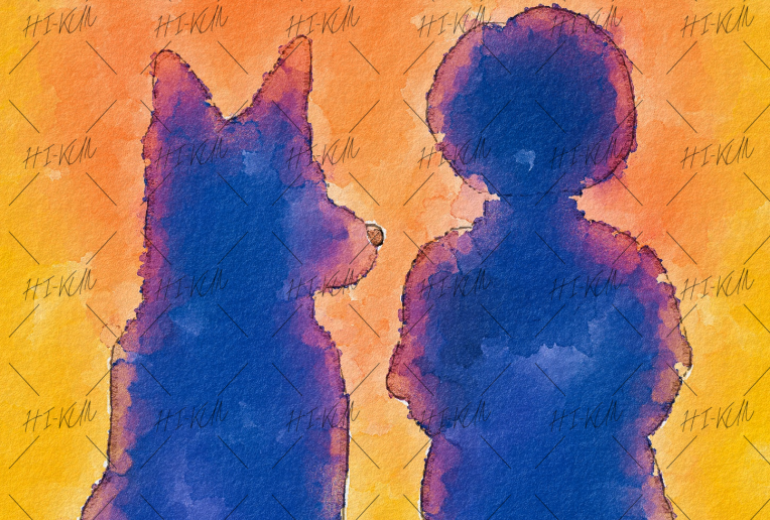 夕日に染まる後ろ姿といちばん星