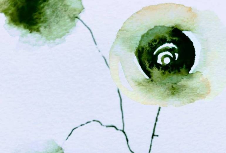 茶色の小瓶にさした花2