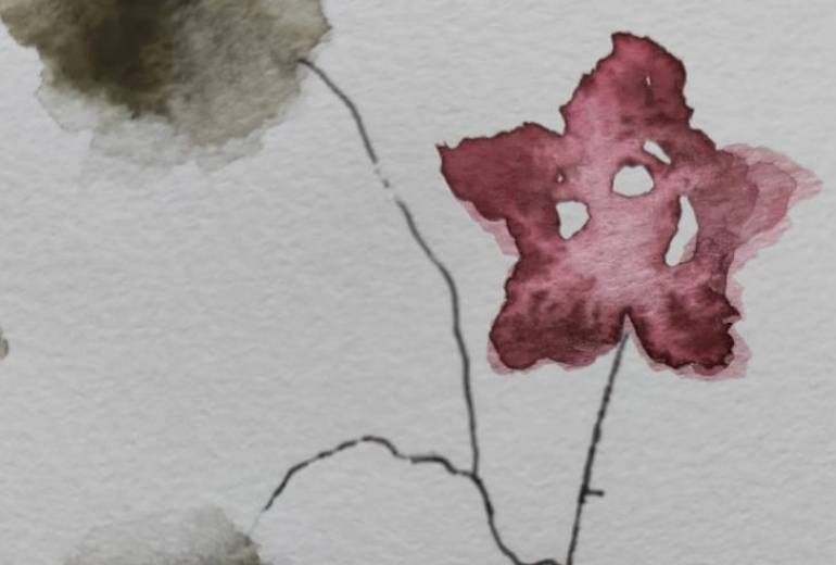 茶色の小瓶にさした花3