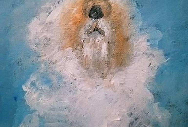 女性哀悲尊敬観音（８月の母さん仏、入道雲の心から）