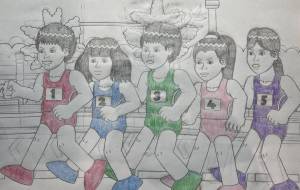 マラソン(左) - 白と黒を和える 