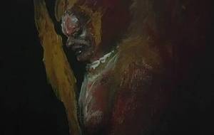 我が名は永絶の炎不動明王！！悪を我が名のもとに燃やし葬る！！（不動現代大和絵） - 真鍋哲地 