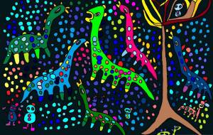 夜の雪恐竜　 - 工房はんど　mizuki 