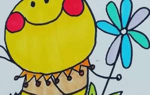 青いお花持ってるぶんぶんちゃん - 奏音