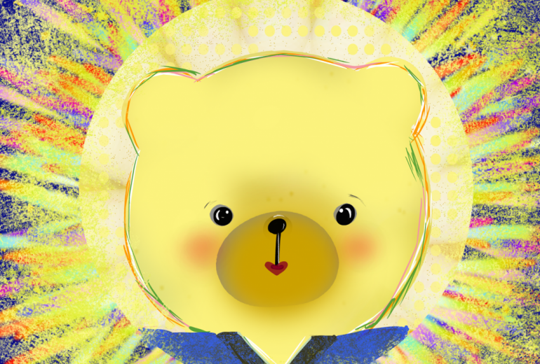 光の中のくまっち、