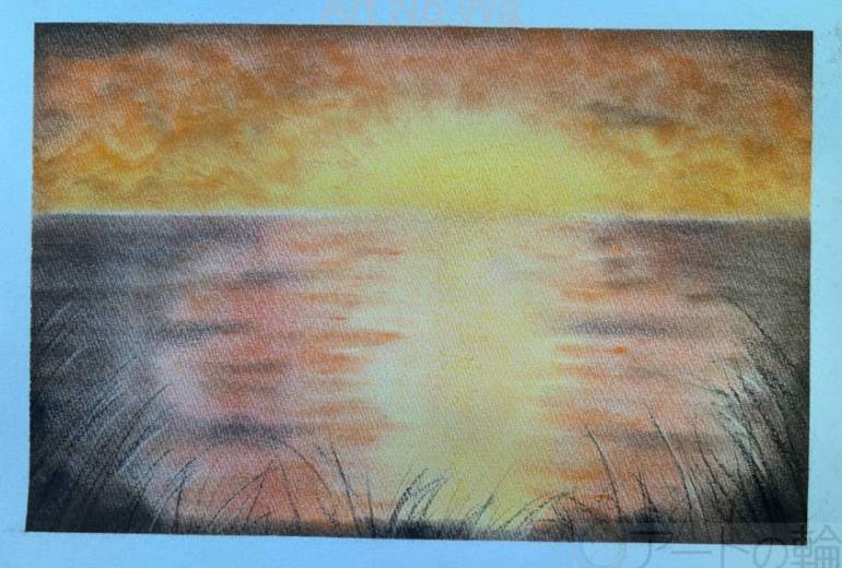 夏の終わりの夕日