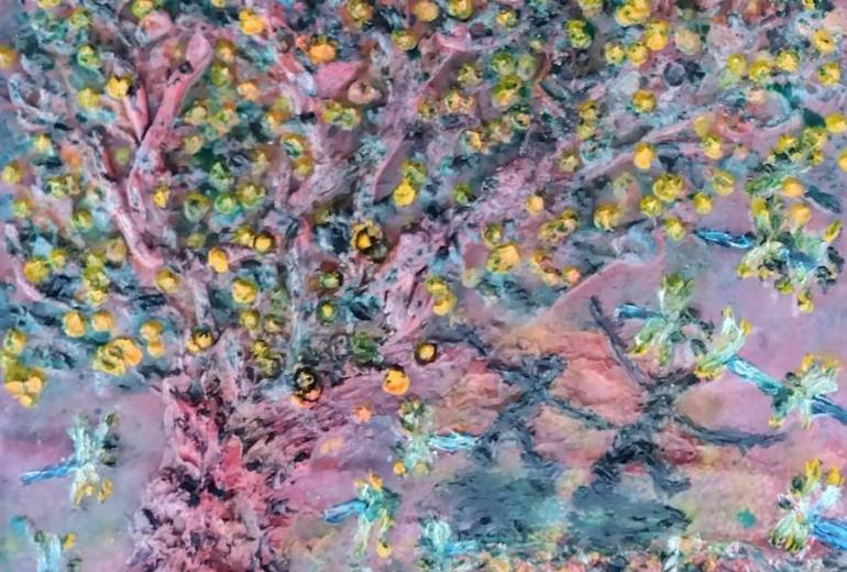 秋、描き、柿、牡蠣