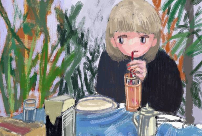 girl_遠くを見ている