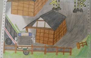 市営バスとインフォメーションセンター - 海 