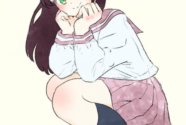 エルフ耳のセーラー服の女の子