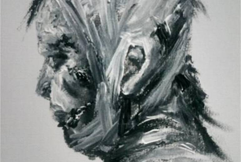 戦火で傷だらけの一般市民の女性（我が子が目の前で亡くなり、心を病んだ女性）