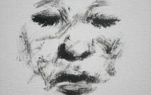 我子平和思ひ哀悲残顔戦争傷(古里の人達の笑顔が戦争で失われる事のないように) - 真鍋哲地