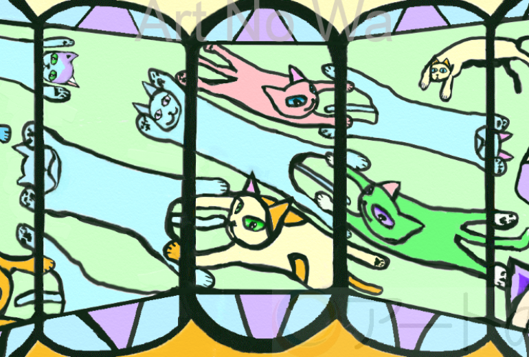 飛んでるネコさんたち