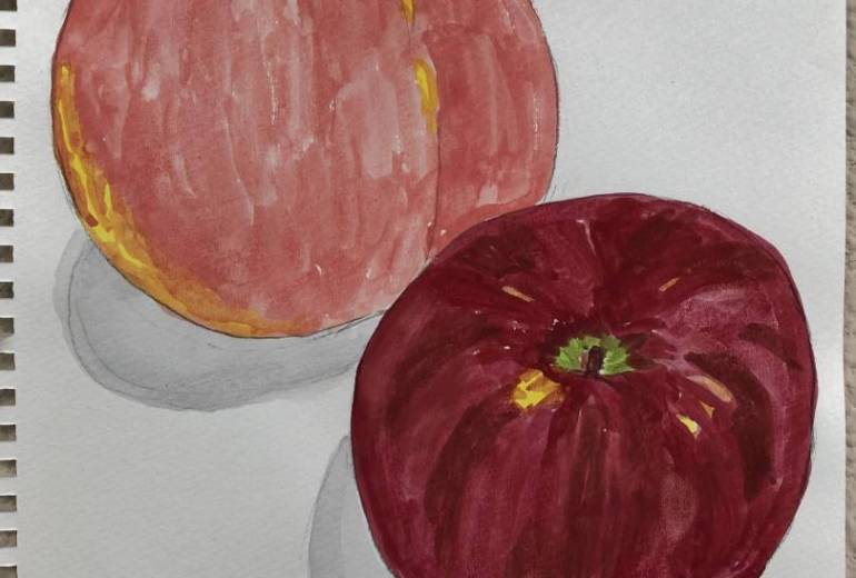 ももとりんご。