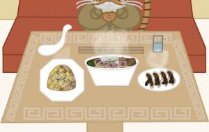 猫がレストランで食事をしている所 - アクター 