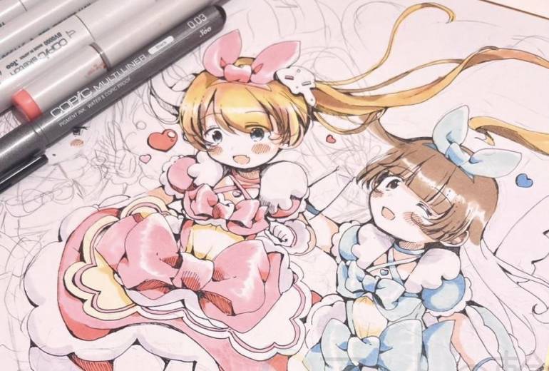 制作途中の色紙