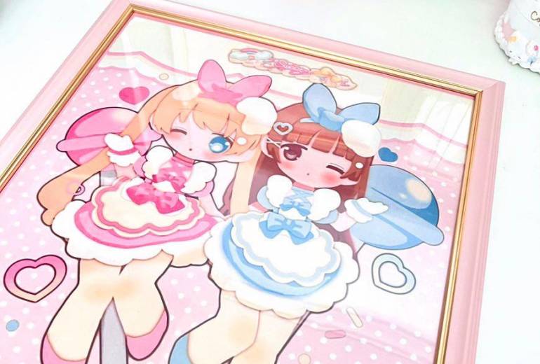 絵を印刷して額縁に入れてみました